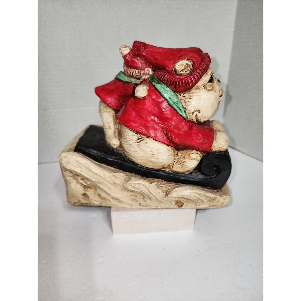 Telle M. Stein Bulldog Sleighing Statue from 2004 The Stone Bunny puppy‎ dog